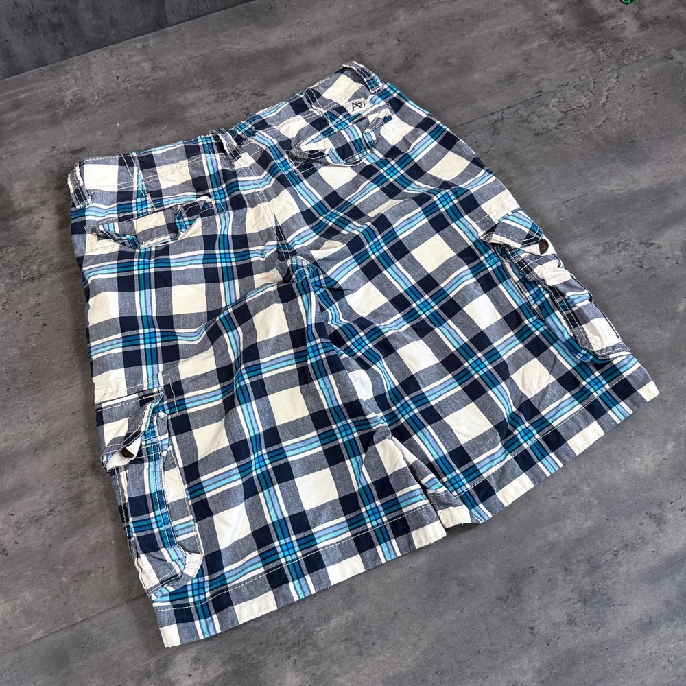 Y2K 2000's 00's Aeropostal Baggy Relax Fit Wide Checkered Plaid Stripped Shorts